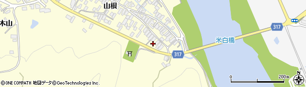 秋田県能代市二ツ井町切石山根17周辺の地図