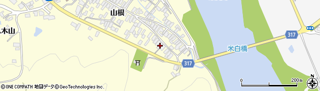 秋田県能代市二ツ井町切石山根22周辺の地図