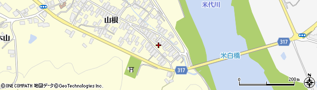 秋田県能代市二ツ井町切石山根182周辺の地図