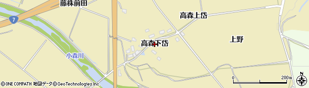 秋田県北秋田市脇神（高森下岱）周辺の地図