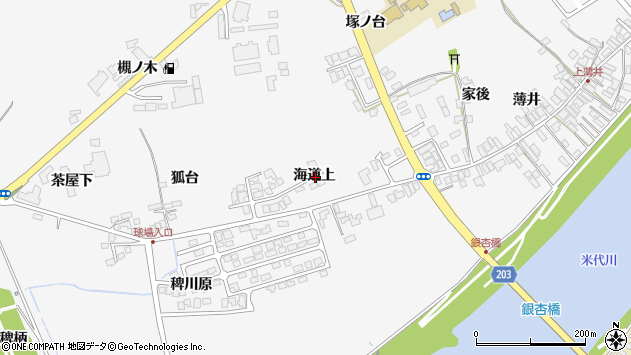 〒018-3115 秋田県能代市二ツ井町海道上の地図
