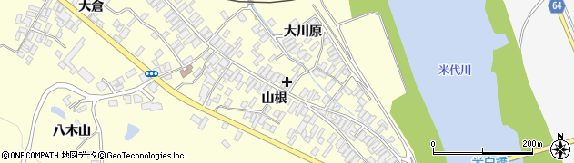 秋田県能代市二ツ井町切石山根156周辺の地図