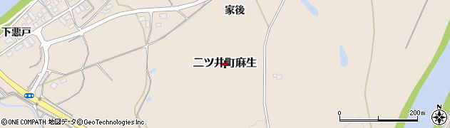 秋田県能代市二ツ井町麻生周辺の地図