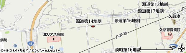 岩手県久慈市源道（第１４地割）周辺の地図