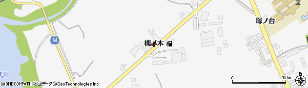 秋田県能代市二ツ井町（槻ノ木）周辺の地図