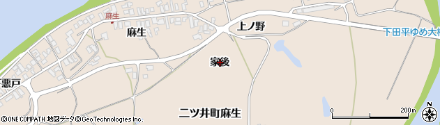 秋田県能代市二ツ井町麻生（家後）周辺の地図