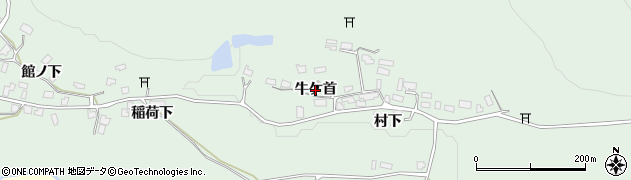 秋田県大館市比内町味噌内（牛ケ首）周辺の地図