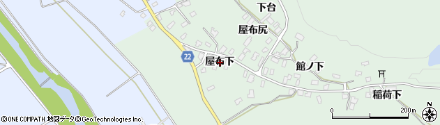 秋田県大館市比内町味噌内（屋布下）周辺の地図