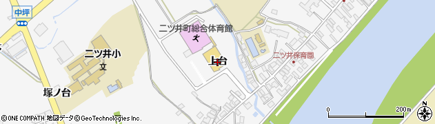 秋田県能代市二ツ井町（上台）周辺の地図