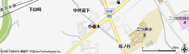 秋田県能代市二ツ井町小槻木周辺の地図