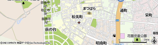 秋田県能代市松美町周辺の地図