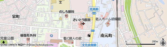 秋田県能代市追分町周辺の地図