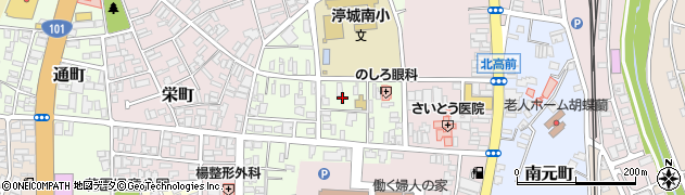 秋田県能代市若松町周辺の地図