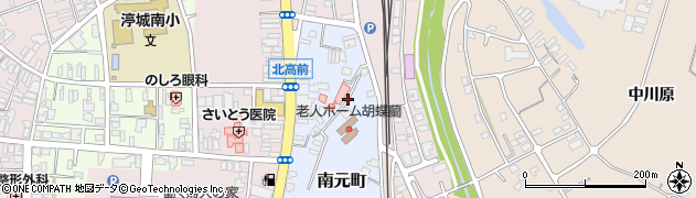 秋田県能代市南元町周辺の地図