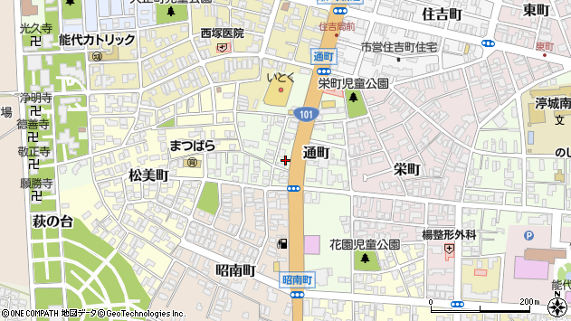 〒016-0845 秋田県能代市通町の地図
