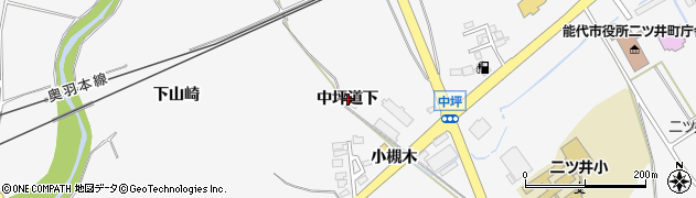 秋田県能代市二ツ井町（中坪道下）周辺の地図