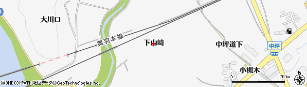 秋田県能代市二ツ井町（下山崎）周辺の地図