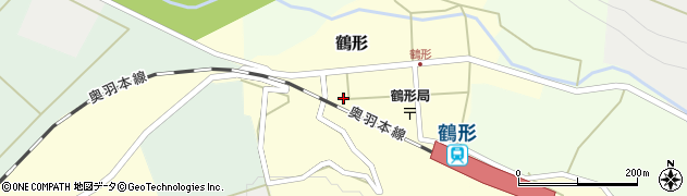 秋田県能代市鶴形周辺の地図