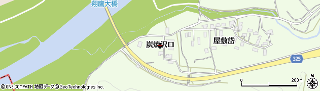 秋田県北秋田市坊沢（炭焼沢口）周辺の地図