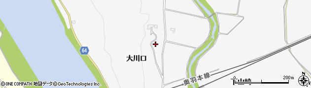 秋田県能代市二ツ井町種（大川口）周辺の地図