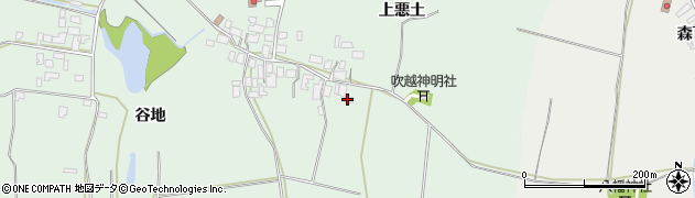 秋田県能代市吹越谷地添周辺の地図