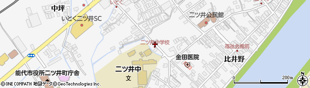 秋田県能代市二ツ井町（下野）周辺の地図