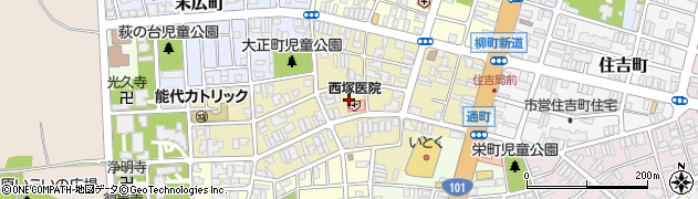 秋田県能代市景林町周辺の地図