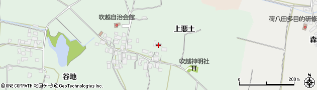 秋田県能代市吹越上悪土周辺の地図