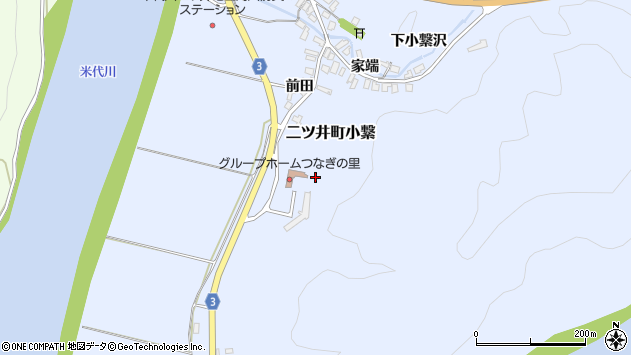 〒018-3102 秋田県能代市二ツ井町小繋の地図