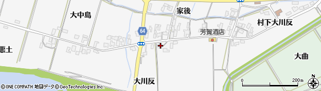 秋田県能代市朴瀬大川反100周辺の地図