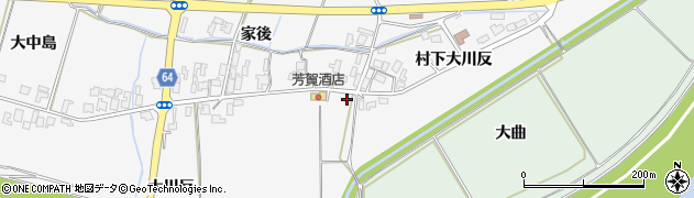 秋田県能代市朴瀬大川反172周辺の地図