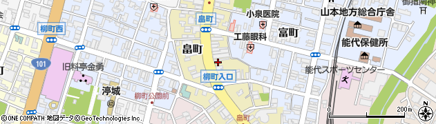 秋田県能代市畠町周辺の地図