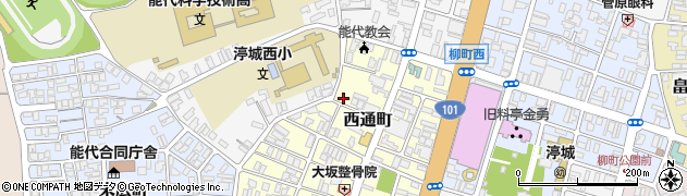 秋田県能代市西通町3-18周辺の地図