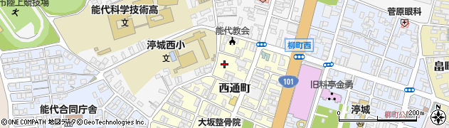 秋田県能代市西通町3-24周辺の地図