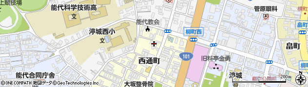 秋田県能代市西通町3-6周辺の地図