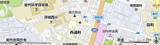 秋田県能代市西通町3-5周辺の地図