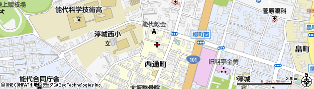 秋田県能代市西通町3周辺の地図