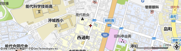 秋田県能代市西通町3-3周辺の地図