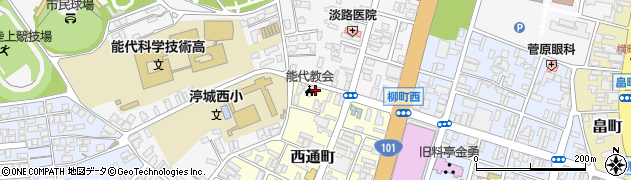 秋田県能代市西通町3-35周辺の地図