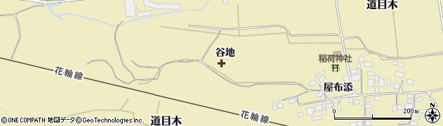 秋田県大館市道目木谷地周辺の地図