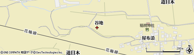 秋田県大館市道目木（谷地）周辺の地図