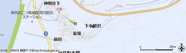 秋田県能代市二ツ井町小繋下小繋沢周辺の地図