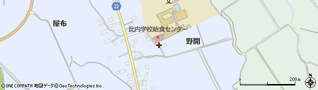 秋田県大館市比内町新館野開114周辺の地図
