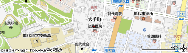 秋田県能代市大手町周辺の地図