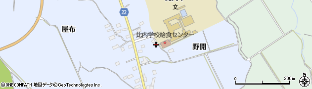 秋田県大館市比内町新館屋布107周辺の地図