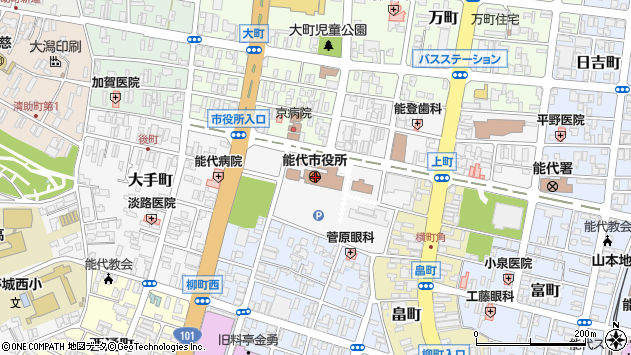 〒016-0000 秋田県能代市（以下に掲載がない場合）の地図