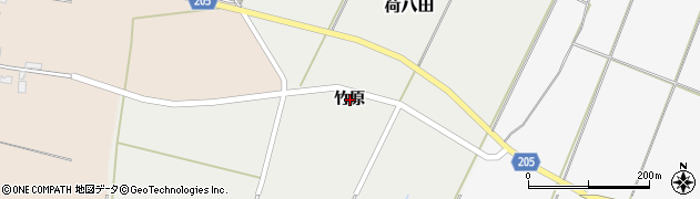 秋田県能代市荷八田竹原周辺の地図