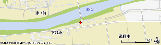 秋田県大館市道目木下谷地周辺の地図