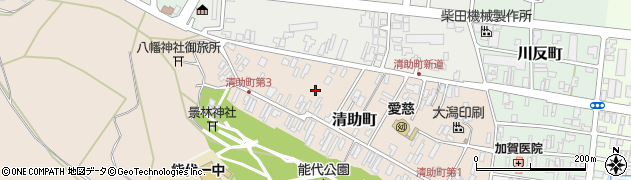 秋田県能代市清助町周辺の地図