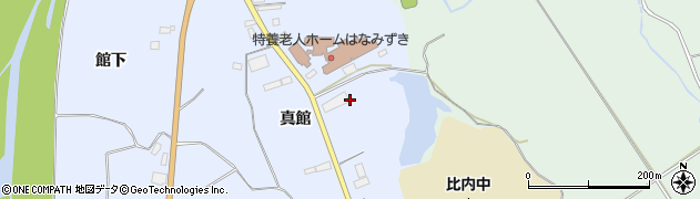 秋田県大館市比内町新館（真館）周辺の地図